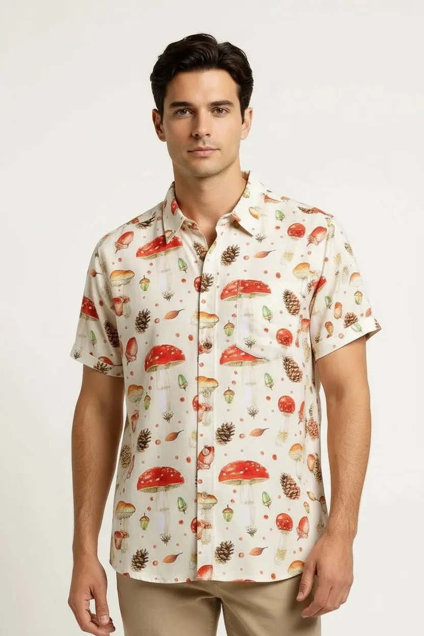 Mushroom button up shirts - shrooms - Dan Flashes